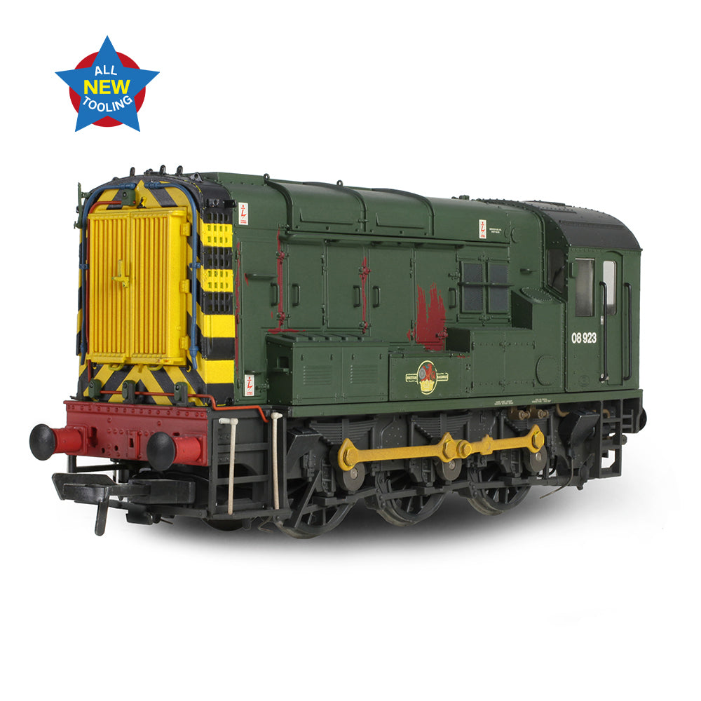 Bachmann 35-926 - Class 08 08923 BR Green (Wasp Stripes) [Weathered]