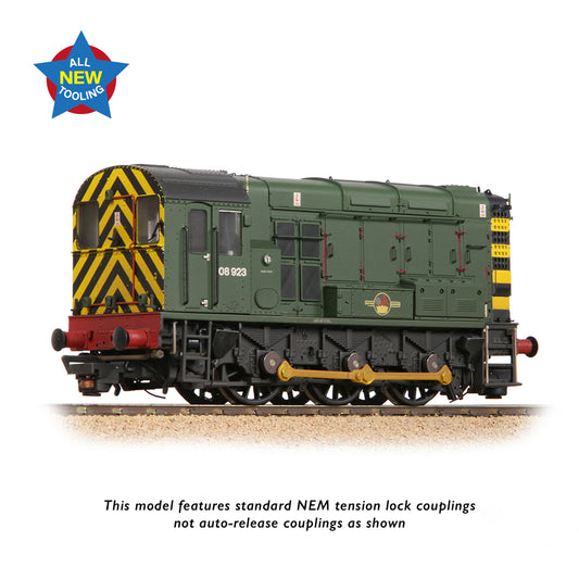 Bachmann 35-926 - Class 08 08923 BR Green (Wasp Stripes) [Weathered]