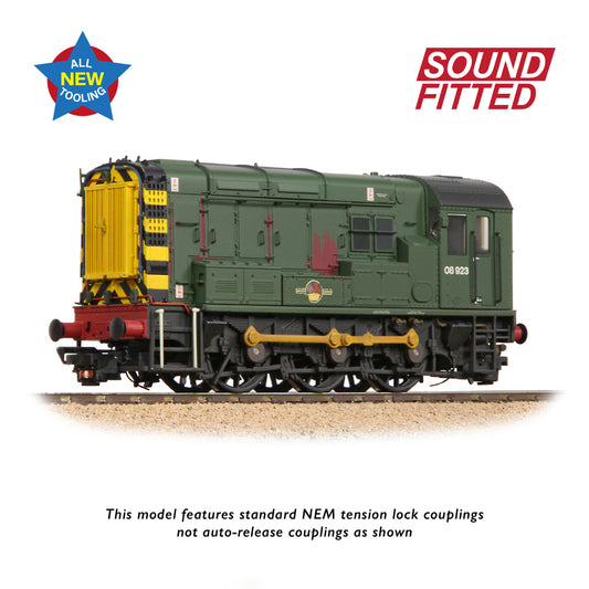 Bachmann 35-926SF - Class 08 08923 BR Green (Wasp Stripes) [Weathered]