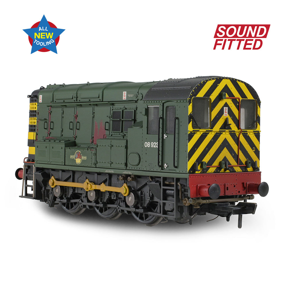 Bachmann 35-926SF - Class 08 08923 BR Green (Wasp Stripes) [Weathered]