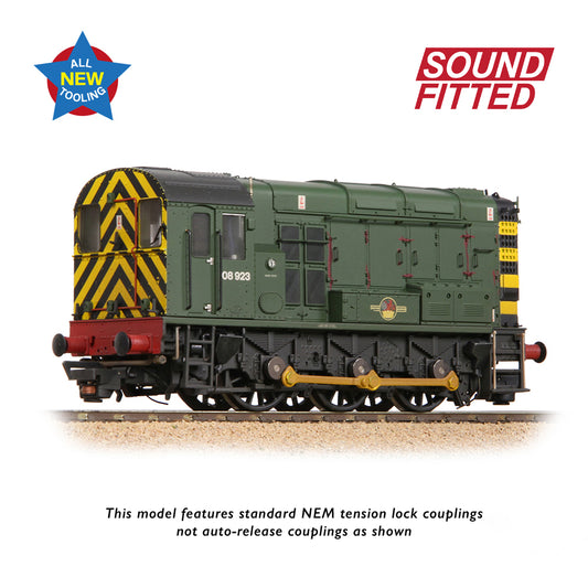 Bachmann 35-926SF - Class 08 08923 BR Green (Wasp Stripes) [Weathered]