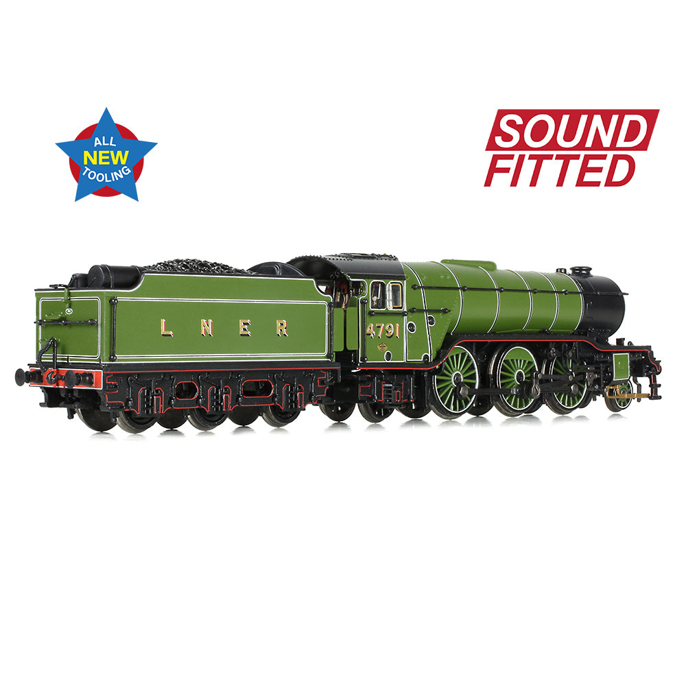 Graham Farish 372-610SF - LNER V2 4791 LNER Lined Green (Original) (Sound Fitted)