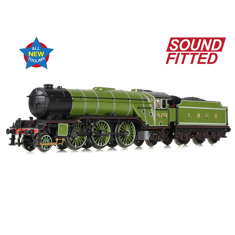 Graham Farish 372-610SF - LNER V2 4791 LNER Lined Green (Original) (Sound Fitted)