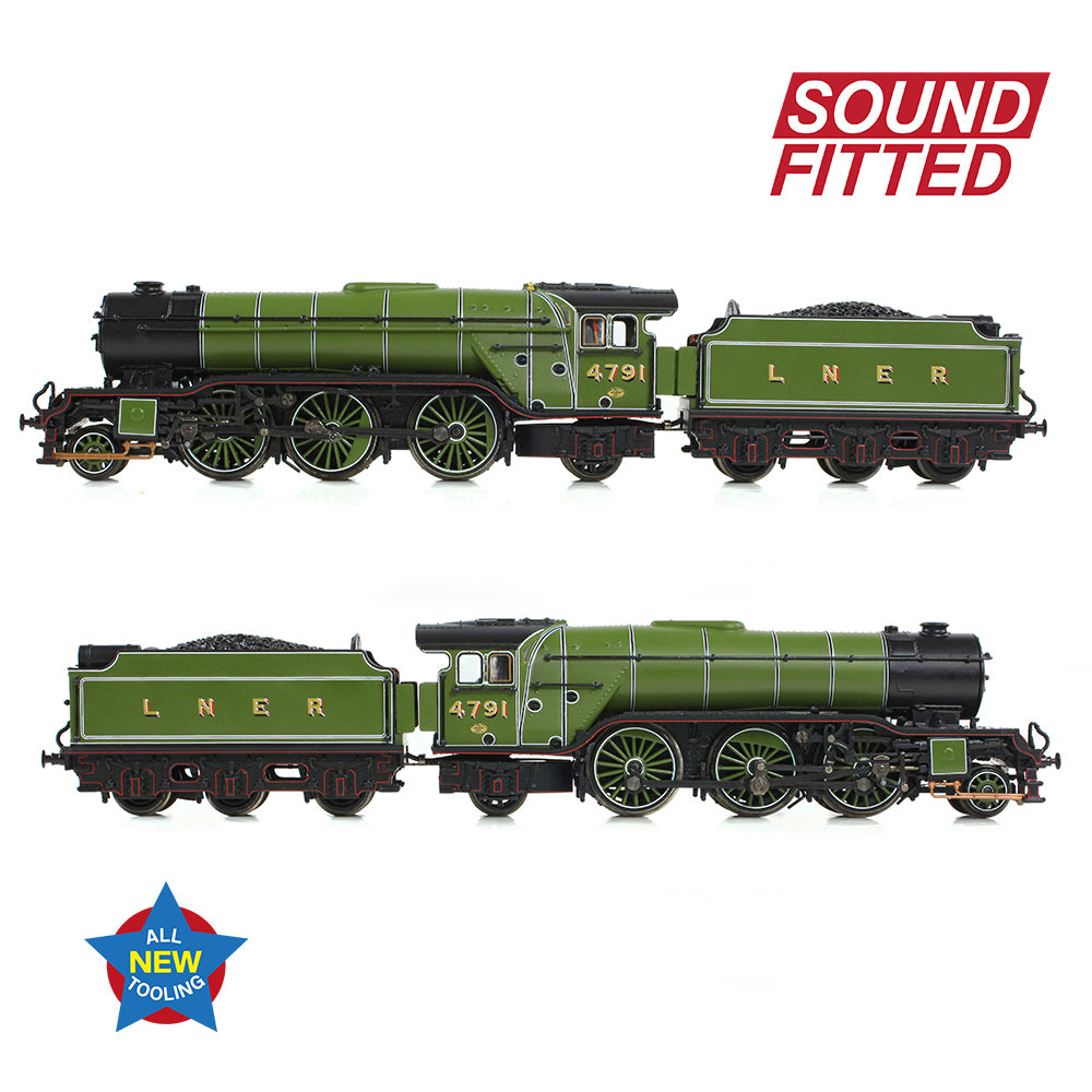 Graham Farish 372-610SF - LNER V2 4791 LNER Lined Green (Original) (Sound Fitted)