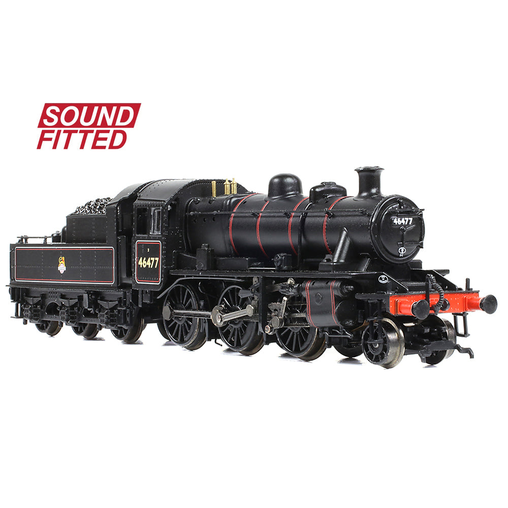 Graham Farish 372-626ASF - LMS Ivatt 2MT Class 46477 BR Lined Black Early Emblem (SOUND FITTED)