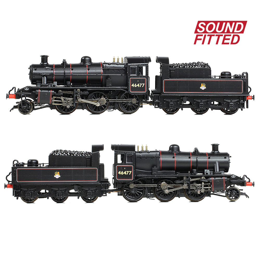 Graham Farish 372-626ASF - LMS Ivatt 2MT Class 46477 BR Lined Black Early Emblem (SOUND FITTED)