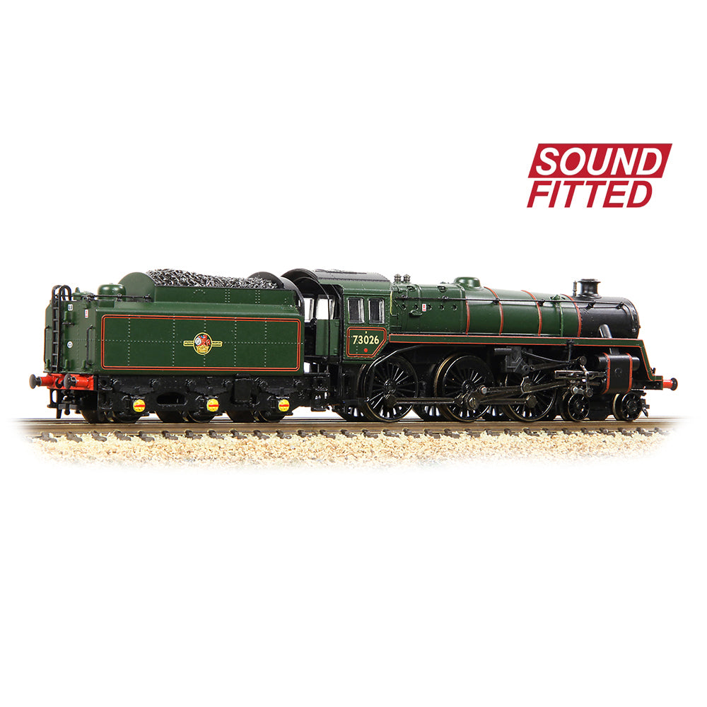 Graham Farish 372-728BSF - BR Standard Class 5MT 73026 BR Lined Green Late Crest (SOUND FITTED)