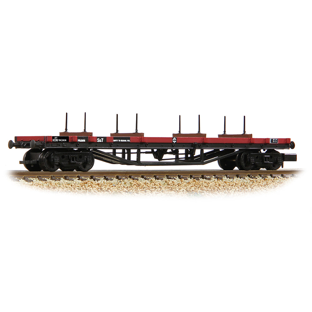 Graham Farish 373-925D - 30T 'Prawn' Bogie Bolster BR Gulf Red [WL]