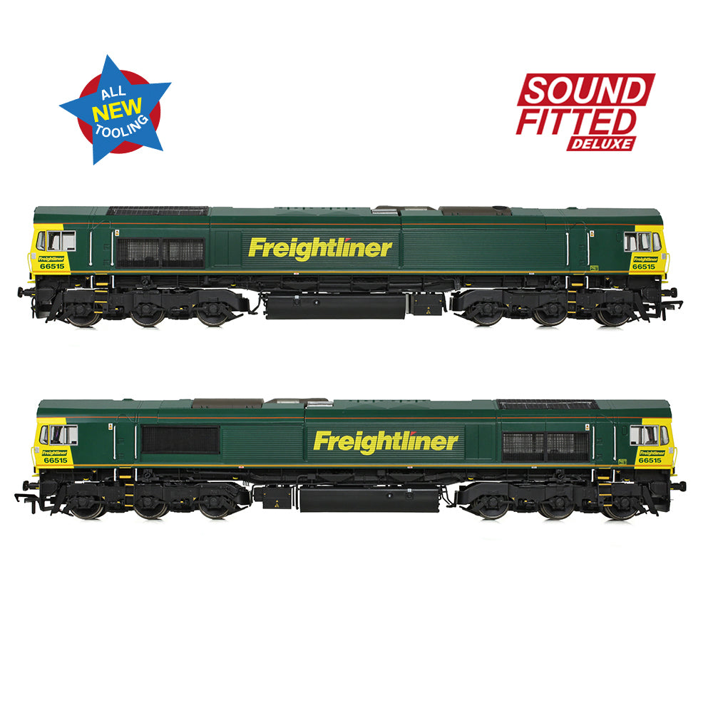 Bachmann 50-001SFX - Class 66/5 66515 Freightliner Green (SOUND FITTED DELUXE)
