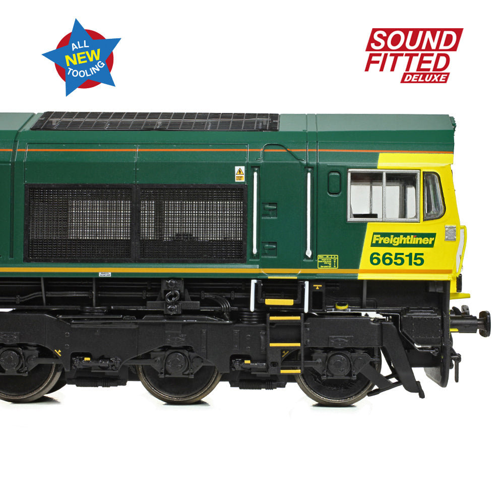 Bachmann 50-001SFX - Class 66/5 66515 Freightliner Green (SOUND FITTED DELUXE)
