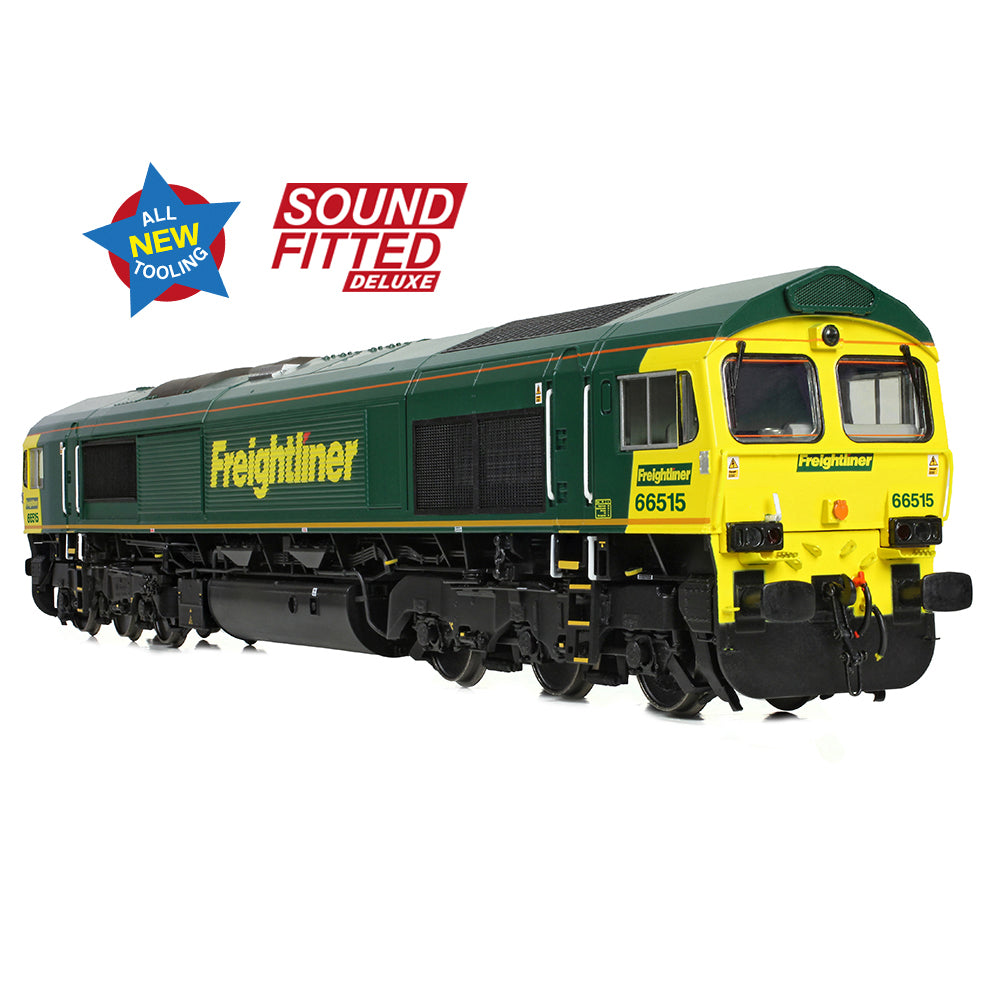 Bachmann 50-001SFX - Class 66/5 66515 Freightliner Green (SOUND FITTED DELUXE)