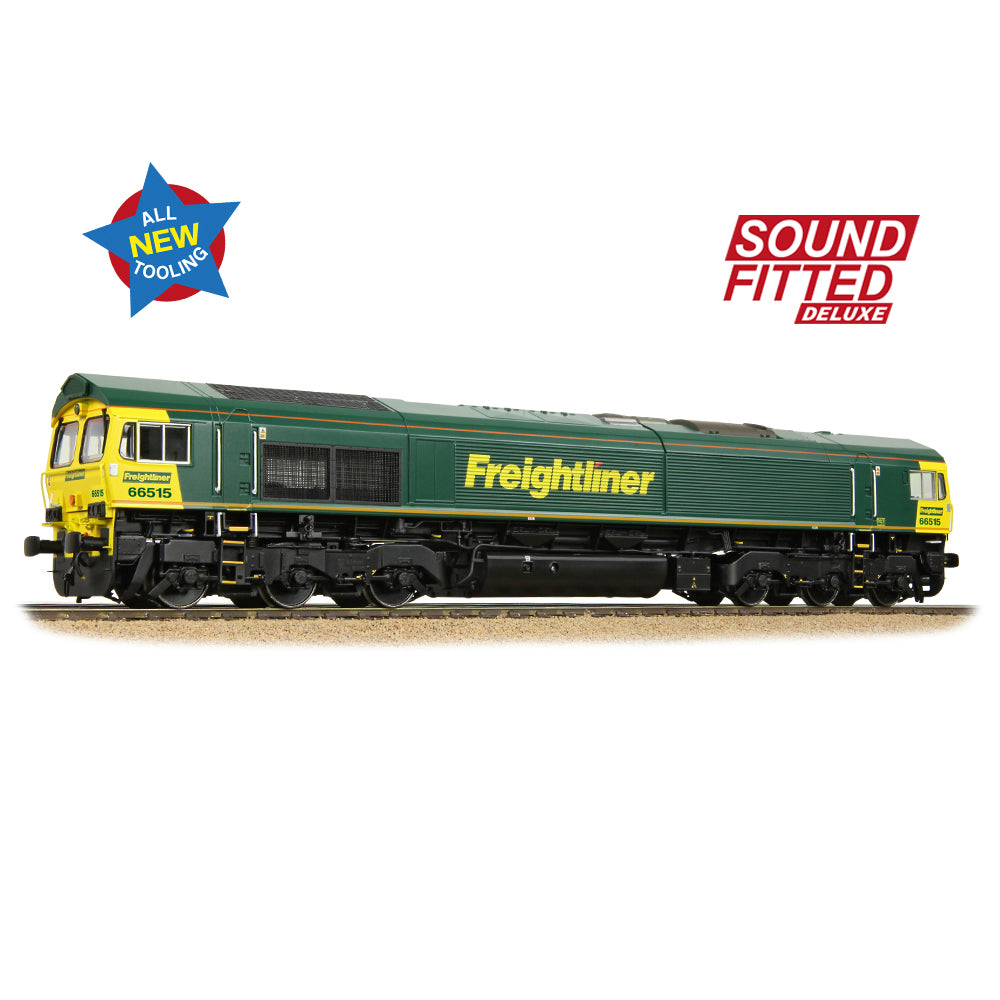 Bachmann 50-001SFX - Class 66/5 66515 Freightliner Green (SOUND FITTED DELUXE)