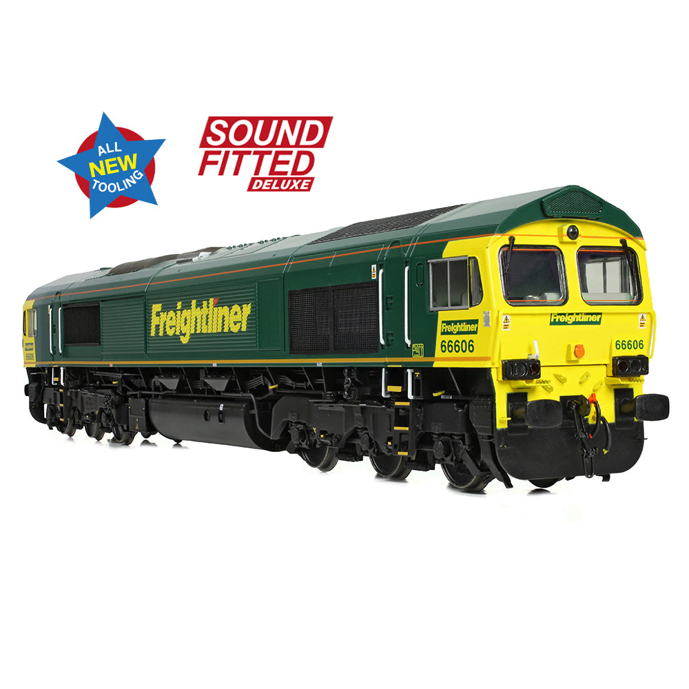 Bachmann 50-002SFX - Class 66/6 66606 Freightliner Green (SOUND FITTED DELUXE)