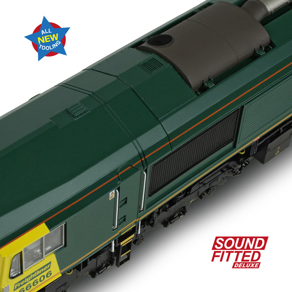 Bachmann 50-002SFX - Class 66/6 66606 Freightliner Green (SOUND FITTED DELUXE)