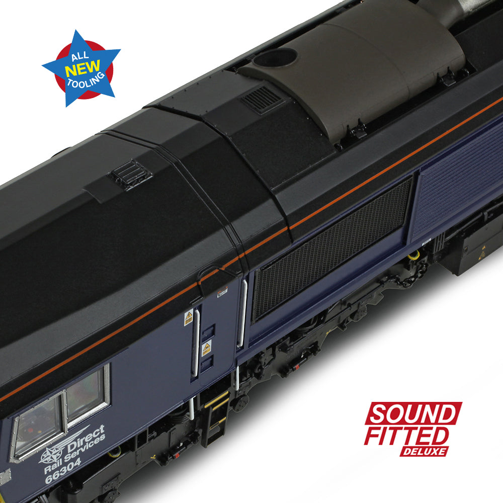 Bachmann 50-009SFX - Class 66/3 66304 DRS Compass (Small Logo) (SOUND FITTED DELUXE)