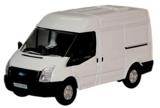 Oxford Diecast 76FT001 - Frozen White New Ford Transit Van 2006 (M.Roof)