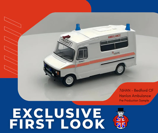 Oxford Diecast 76HAN001 - Bedford CF Hanlon Ambulance Merseyside Ambulance Service