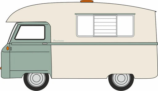 Oxford Diecast 76JM025 - Morris J2 Paralanian 1963 Sage Green/Pale Ivory