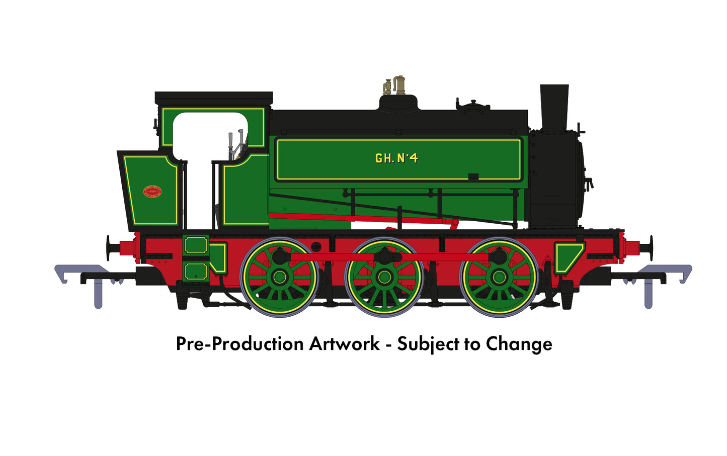 Rapido Trains UK 903015 - Hunslet 16In 0-6-0ST (Batch 2) Lined Light Green 'Glasshoughton' No.4