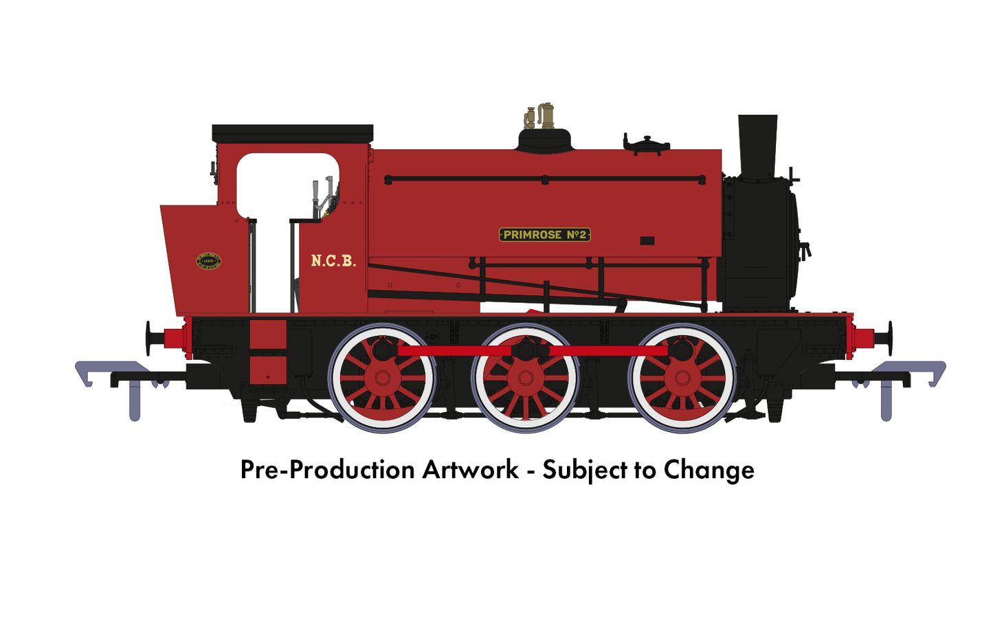 Rapido Trains UK 903017 - Hunslet 16In 0-6-0ST (Batch 2) NCB PLain Red 'Primrose' No.2