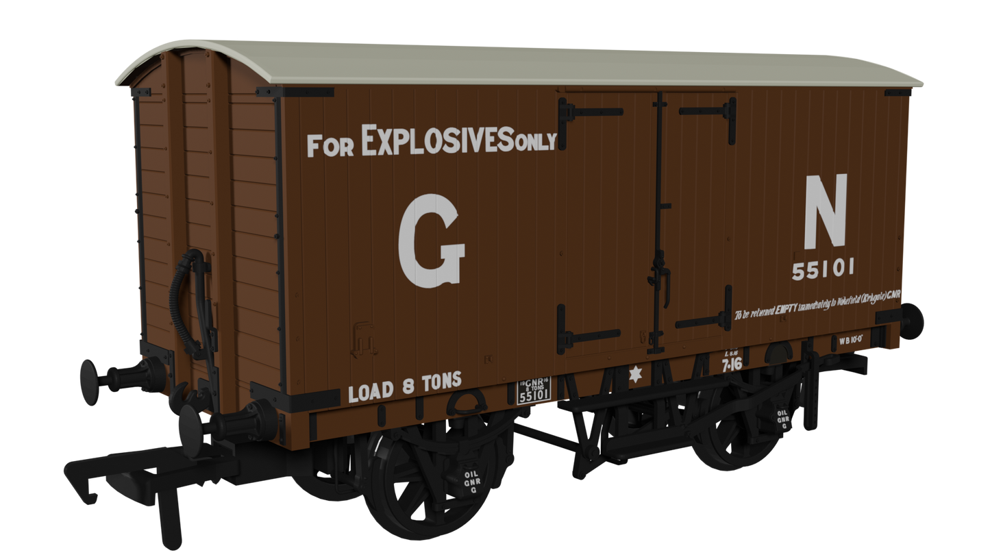Rapido Trains UK 930003 - GNR 8 Ton Van – GN Explosives Livery No.55101