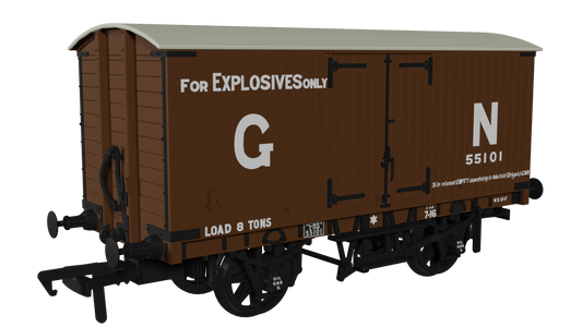 Rapido Trains UK 930003 - GNR 8 Ton Van – GN Explosives Livery No.55101