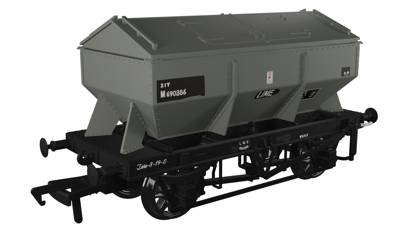 Rapido Trains UK 963012 - LMS Iron Ore Hopper – BR (Lime) No.M690386