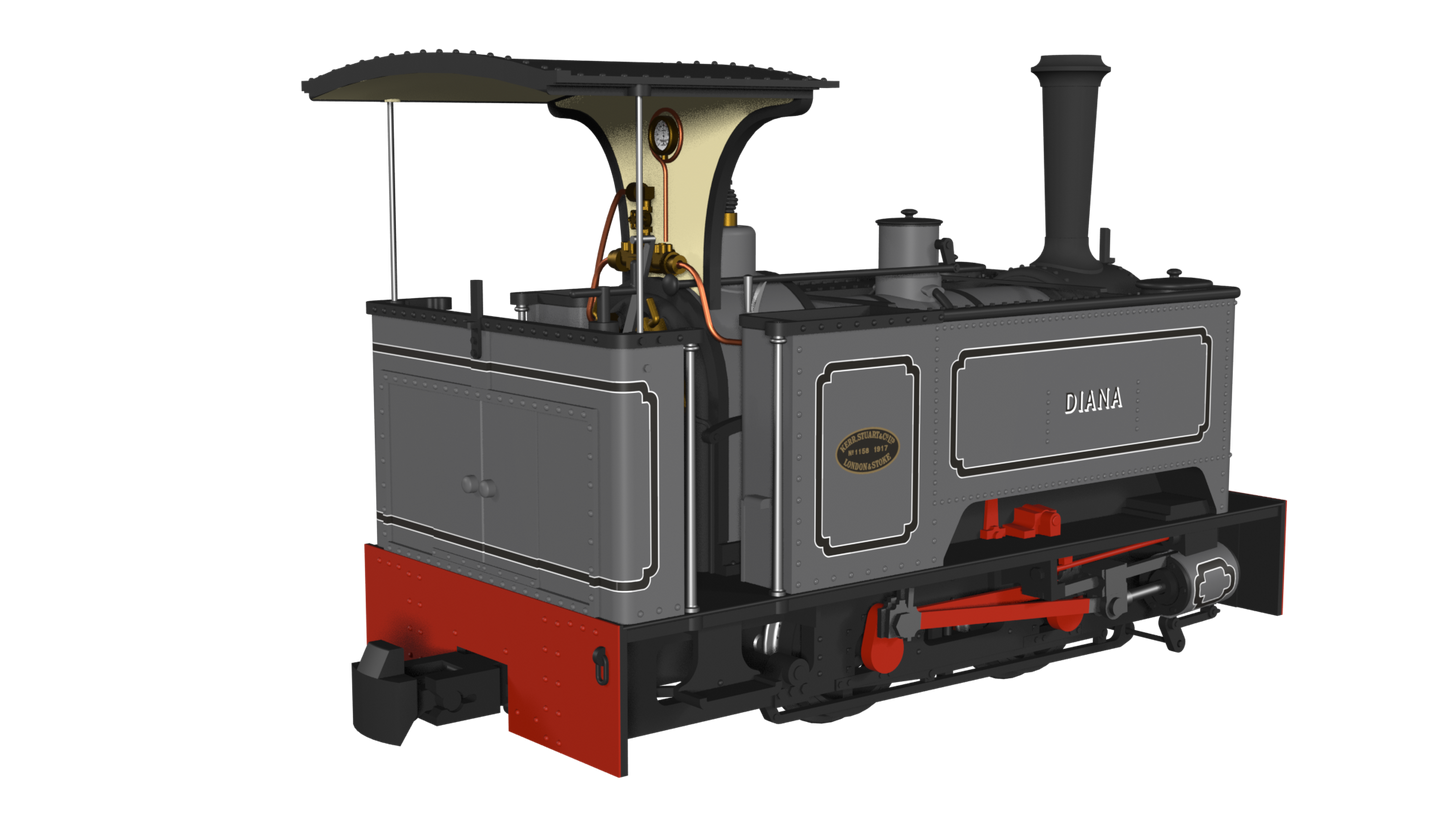 Rapido Trains 986501 - Kerr Stuart Sirdar 'Diana' - Lined Grey (DCC Fitted)