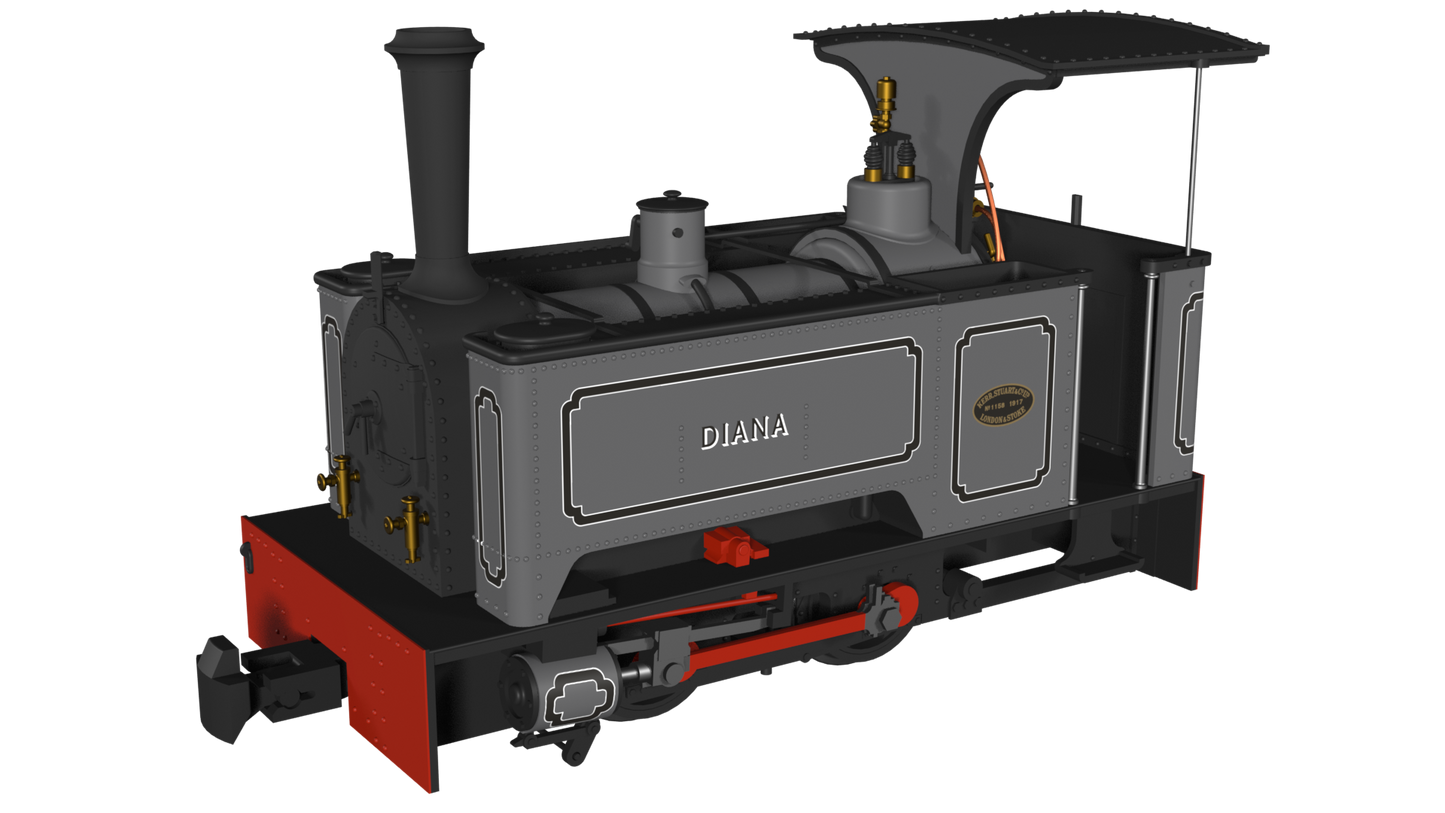 Rapido Trains 986501 - Kerr Stuart Sirdar 'Diana' - Lined Grey (DCC Fitted)
