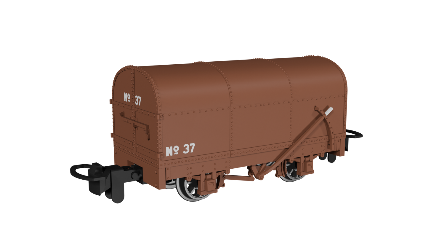 Rapido Trains 990204 - Gunpowder Van – Plain Rusty Brown No.37