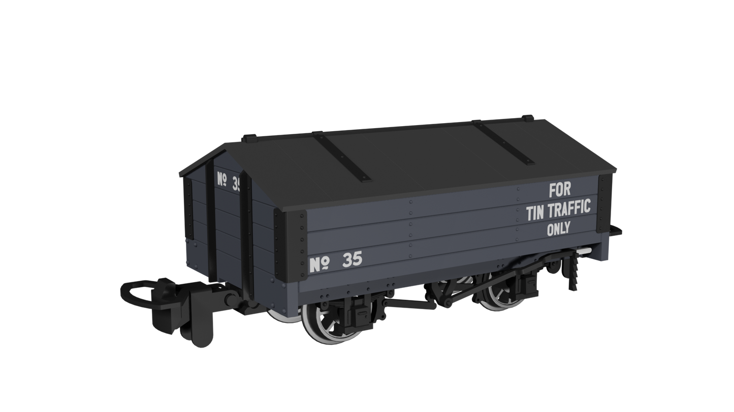 Rapido Trains 990407 - Peaked Roof Van – Dark Grey 'Tin' No.35