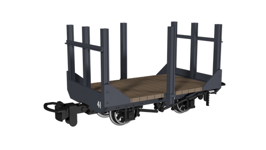 Rapido Trains 990701 - Stake Wagon – Plain Dark Grey No.41