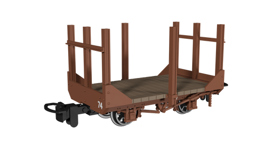Rapido Trains 990706 - Stake Wagon – Plain Rusty Brown No.74