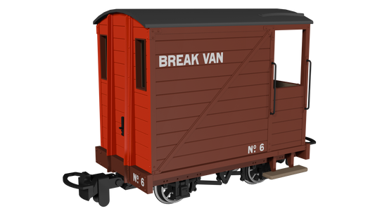 Rapido Trains 990802 - Single Veranda Brake Van – Brown with Red Ends No.6