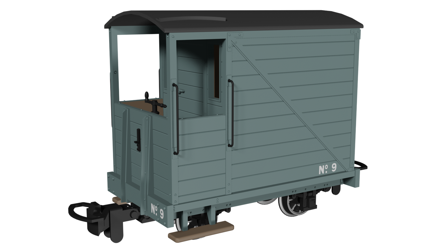 Rapido Trains 990803 - Single Veranda Brake Van – Plain Grey No.9