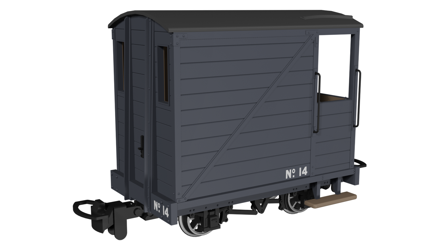 Rapido Trains 990804 - Single Veranda Brake Van – Plain Dark Grey No.14