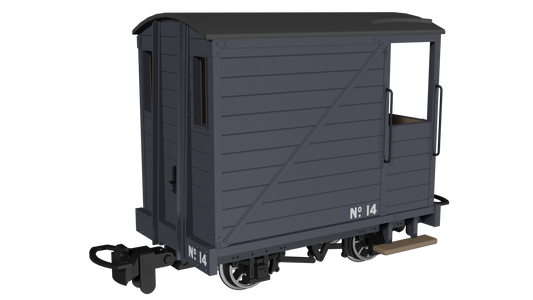 Rapido Trains 990804 - Single Veranda Brake Van – Plain Dark Grey No.14