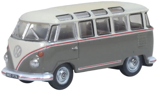 Oxford Diecast NVWS009 - VW Samba Bus Mouse Grey/Pearl White