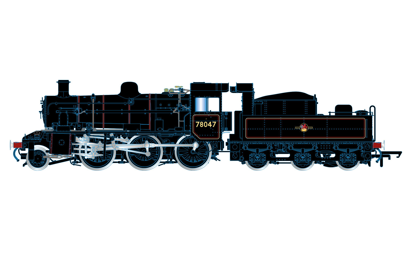 Hornby R3836 - Late BR Standard 2MT 2-6-0 No. 78047