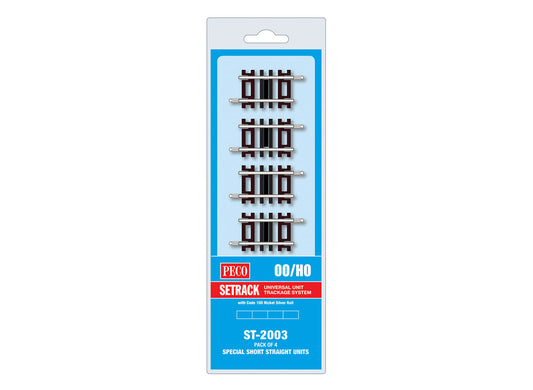 Peco ST2003 - Special Short Straight (Pack of 4)
