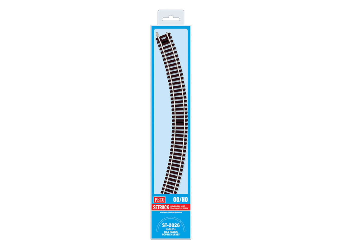 Peco ST2026 - Double Curve, 2nd Radius (Pack of 4)