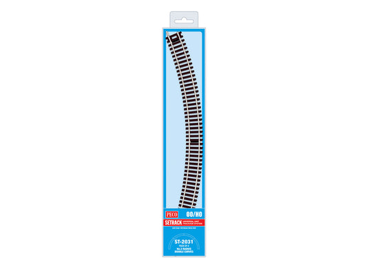 Peco ST2031 - Double Curve, 3rd Radius (Pack of 4)