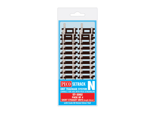 Peco ST3002 - Short Straight (Pack of 4)