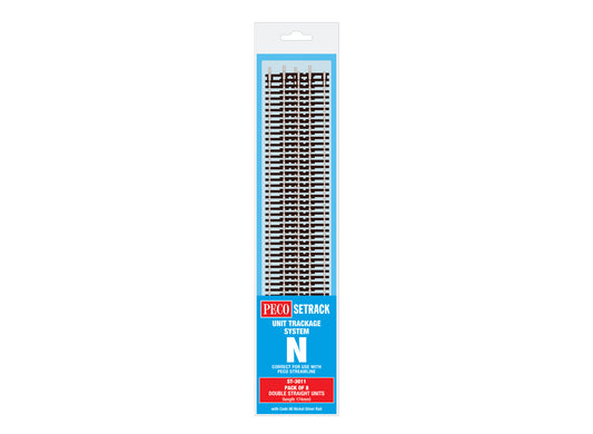 Peco ST3011 - Double Straight (Pack of 8) - N Gauge
