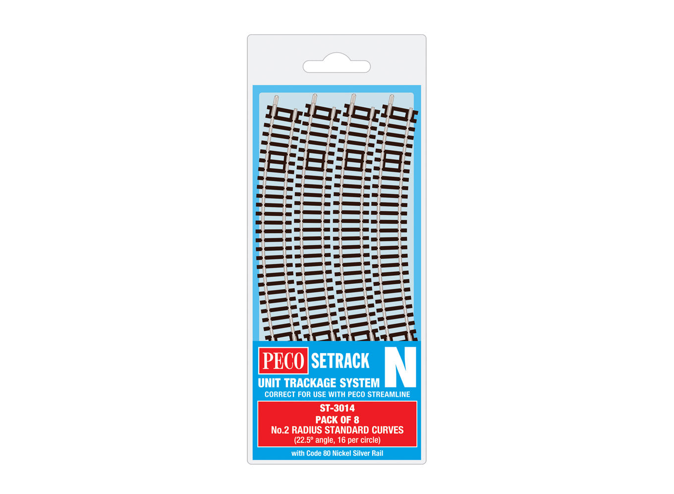 Peco ST3014 - Standard Curve, 2nd Radius (Pack of 8)