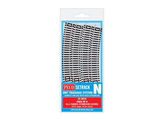 Peco ST3016 - Standard Curve, 3rd Radius (Pack of 8)