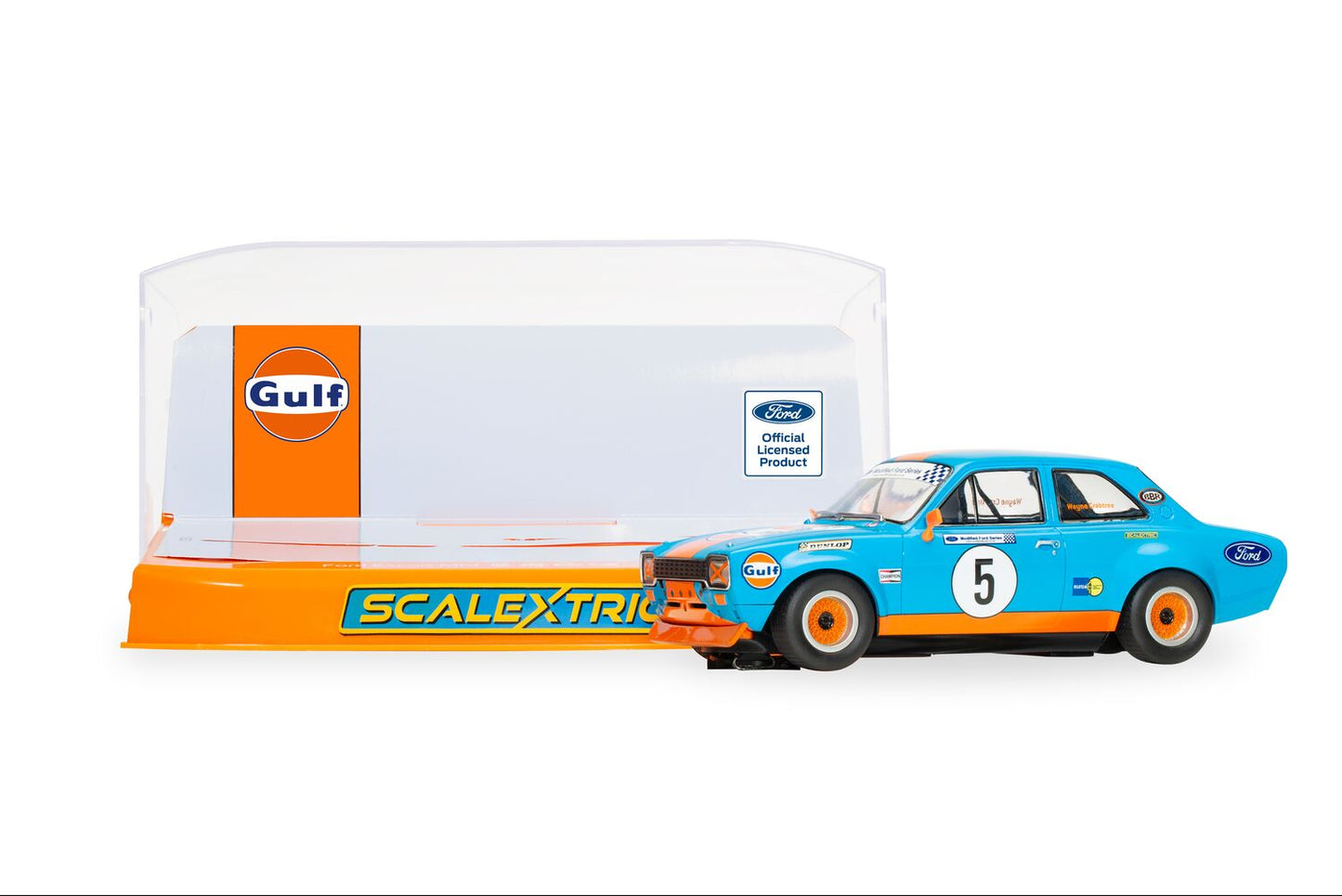 Scalextric C430 - Ford Escort Mk1 - Wayne Crabtree Modified Ford Series 2023 - Gulf Edition