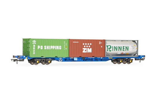 Hornby R60239 - KFA Container Wagon With 2 x 20ft Containers & 1 x 20ft Tanktainer