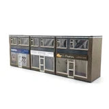 Scale Model Scenery KX089 - OO Low Relief 1970's Terraced Shops - OO Gauge