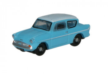 Oxford Diecast N105007 - Ford Anglia Caribbean Turquoise/White